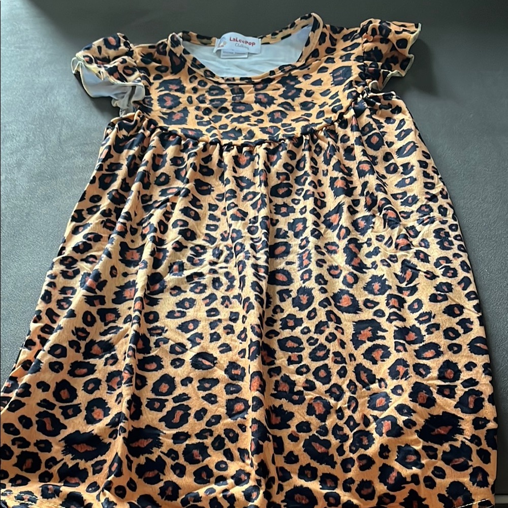 Leopard Print Kids Casual Dress